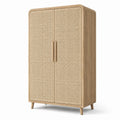 Armoire en bois et rotin 180 cm