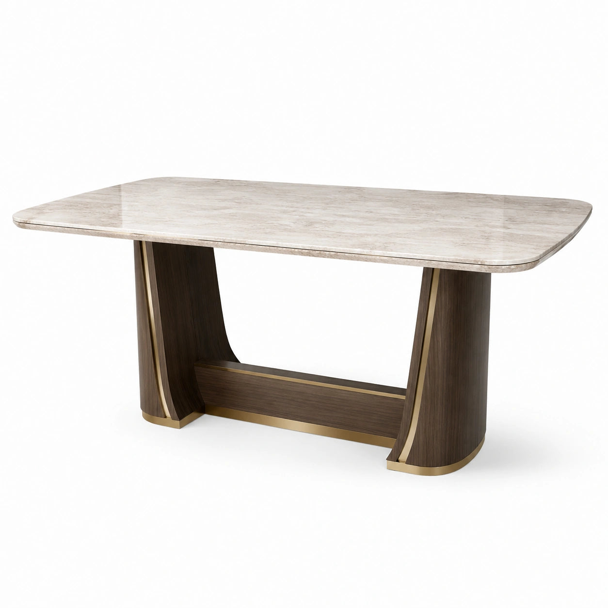Table à manger en marbre et bois 200x100x75 cm