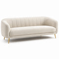 Canapé 3 places en tissu beige avec pieds en métal