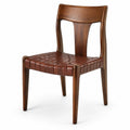Chaise en bois et cuir tressé